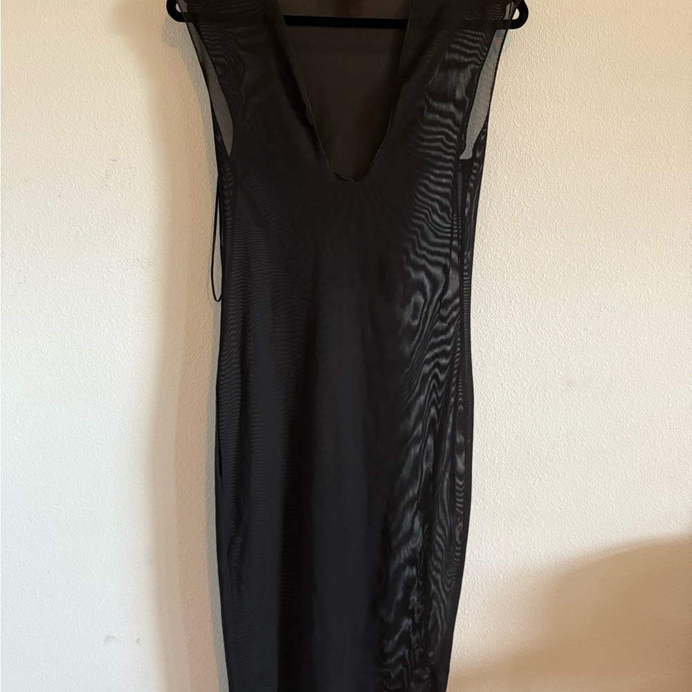 Good American Black Mesh Sleeveless Dress - Picture 2 of 4